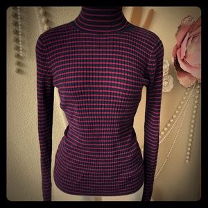 Turtleneck red and blue sweater!